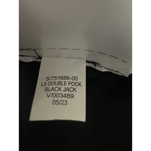 Old Navy Top Long Roll Tab Sleeve Womens 2X Button Up Double Pockets Black XXL - Picture 9 of 10